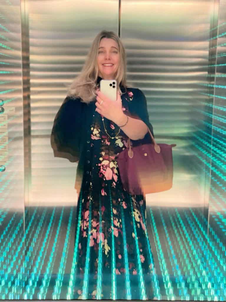 woman in douglas elevator