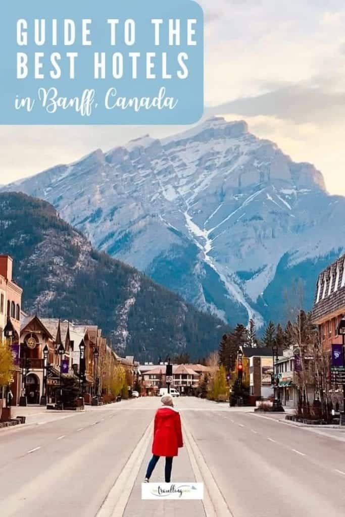 lady standing on banff avenue at dawn