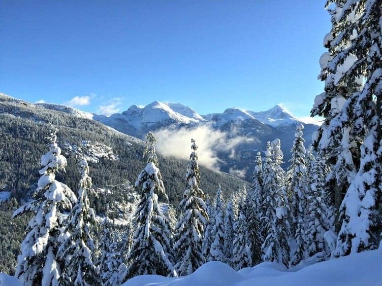 snow-covered mountains in whistler