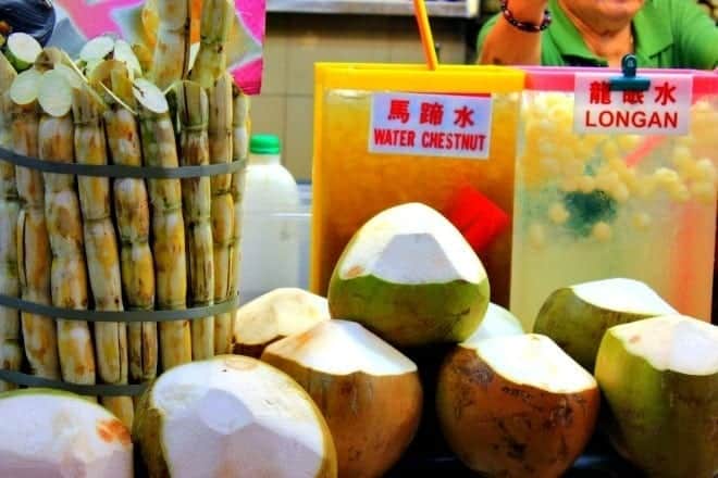 coconuts in hawker market singapore