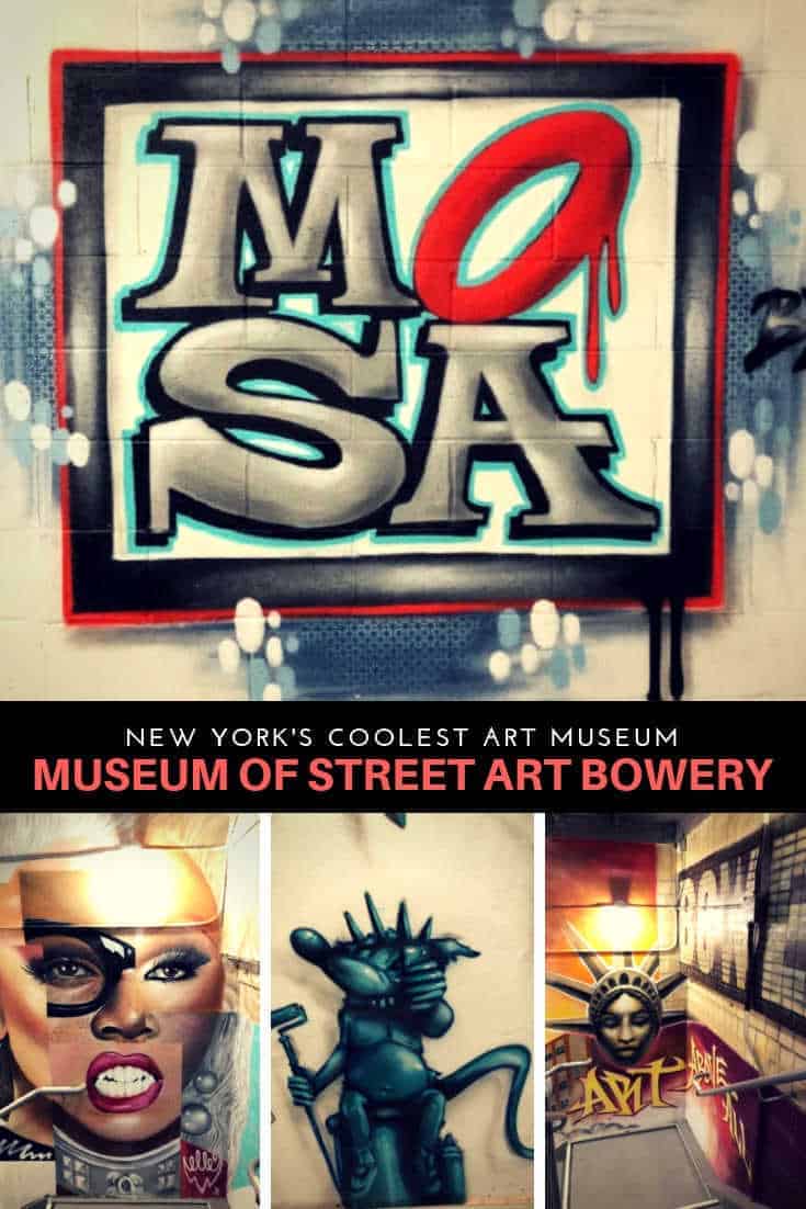 The new MoSA street art bowery graffiti museum in New York City is a must-see for anyone who loves creative expression and incredible graffiti done by pros. | #newyork #mosa #streetart #graffiti #museum #usatravel #museumofstreetart