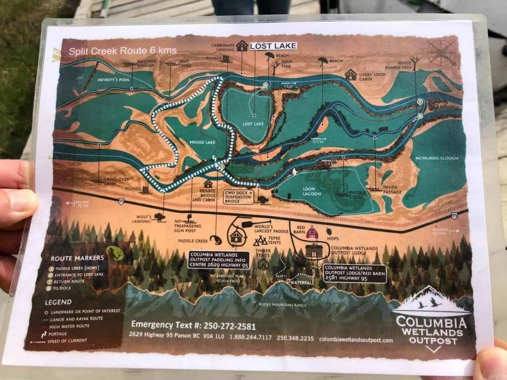 map of columbia river canoe route