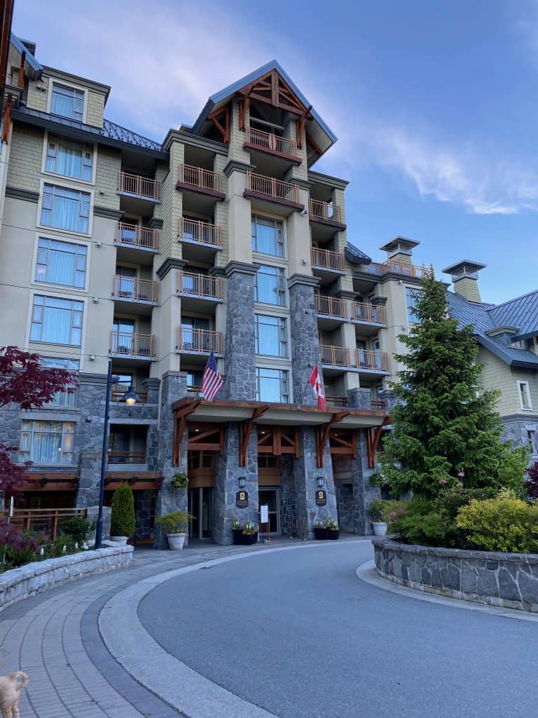 exterior of pan pacific whistler hotel