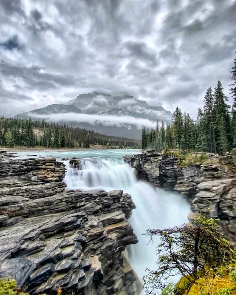 athabasca falls in jasper national park