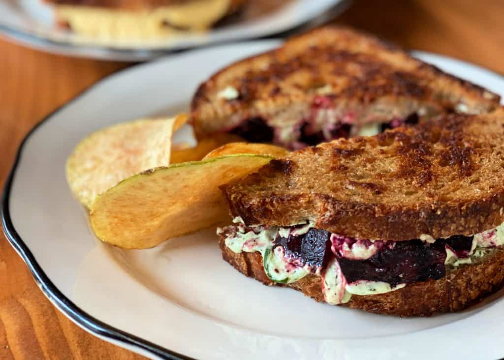 toasted beet and cheese sandwich 